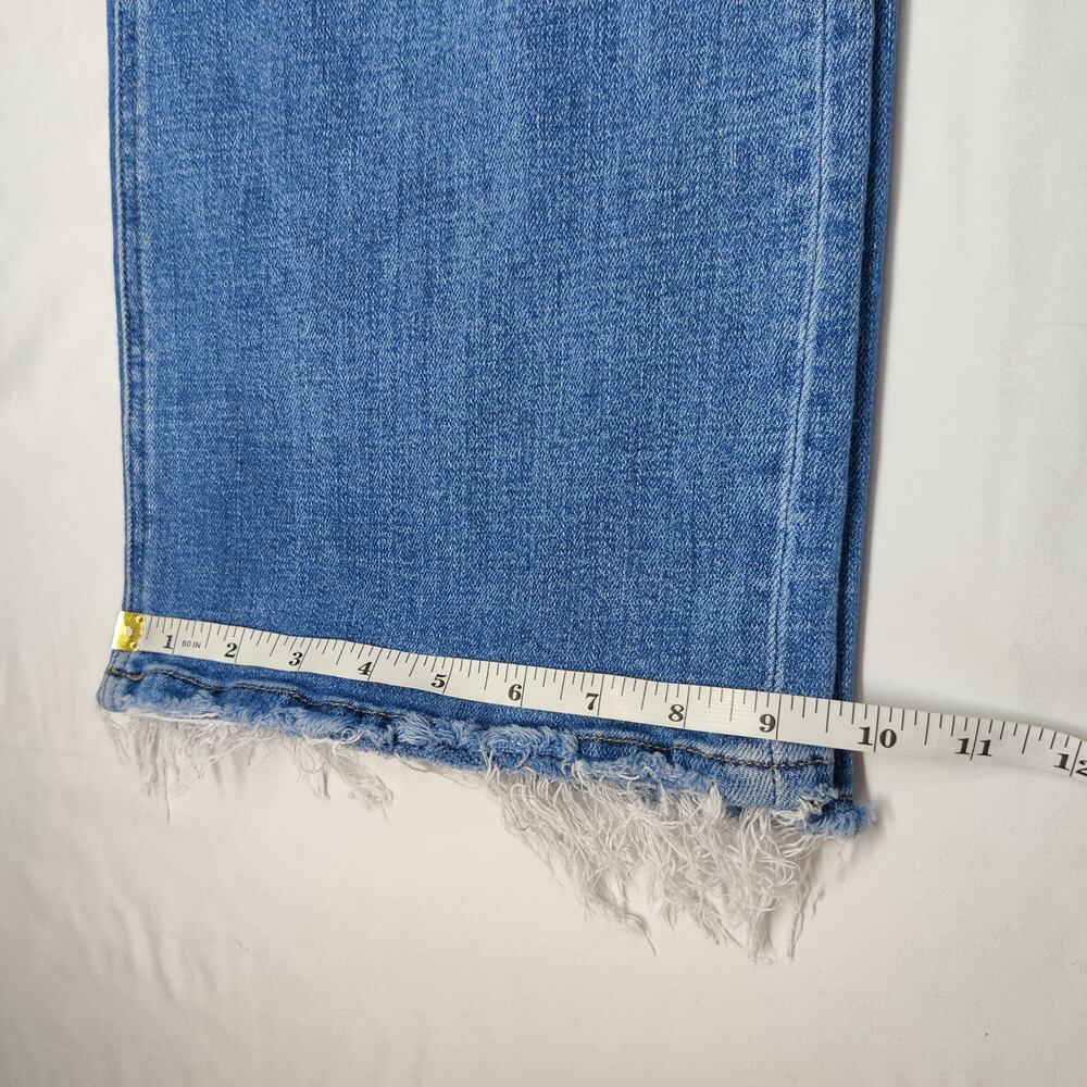 Mica High Rise Wide Leg Distressed Boho Relaxed Stretch Jeans Raw Hem Size 27 - Picture 14 of 16